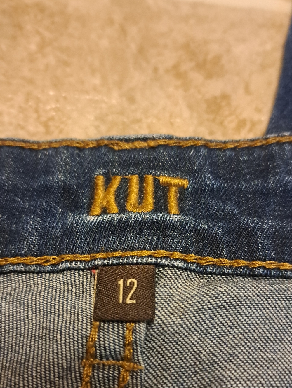 Kut from the Kloth Slim Straight Dark Blue Jeans. Size 12 Slouchy Boyfriend. - Picture 9 of 13